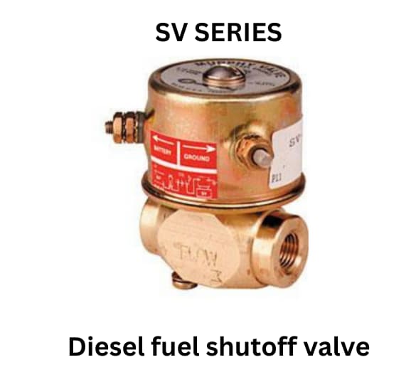  FW Murphy's SV Series diesel fuel shutoff valve, featuring prominent labeling for efficient fuel management in diesel systems